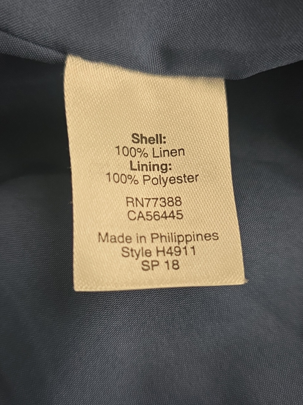 J.Crew NWT Navy Linen Blazer Ruffle Trim Feminine Chic Jacket Size 4 - Picture 7 of 7
